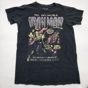 2/$20 Jack of all trades Iron Man black graffic short-sleeved Tshirt Size S